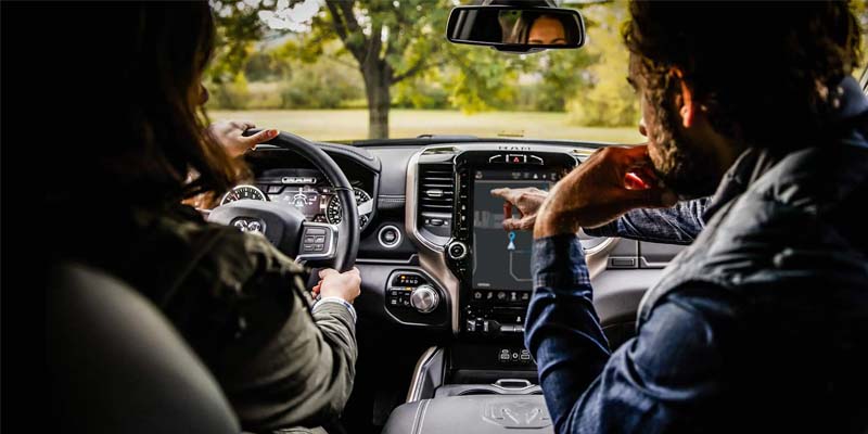 interior shot of a 2024 Ram 2500 drivers console